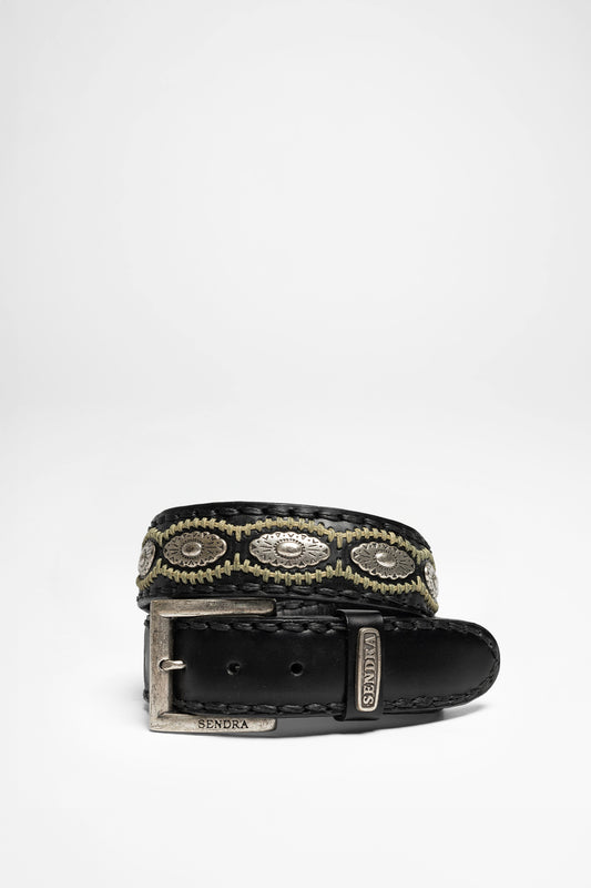 7606 Black Leather Belt