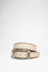 8563 Exotic Beige Leather Belt - Cobra Natural Thumbnail