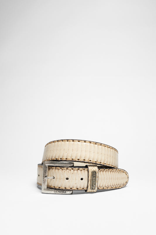 Sendra 8563 Exotic Beige Leather Belt - Cobra Natural