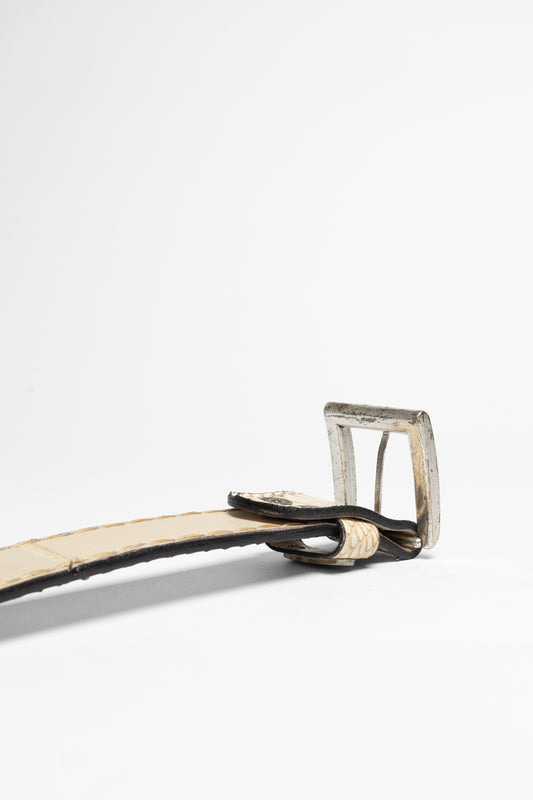 Seitenansicht Sendra 8563 Exotic Beige Leather Belt - Cobra Natural