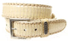 8563 Exotic Beige Leather Belt - Cobra Natural Thumbnail