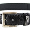 8563 Exotic Black Leather Belt - Python Brillo Thumbnail