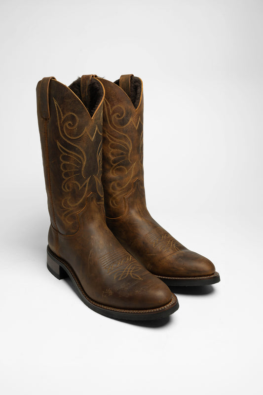 9263M LAZO Brown Men's Western Riding Boots - Lambskin Lining 