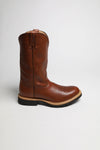 1737 COWBOY WORK PULL ON Men's Brown Western Riding Boots Thumbnail