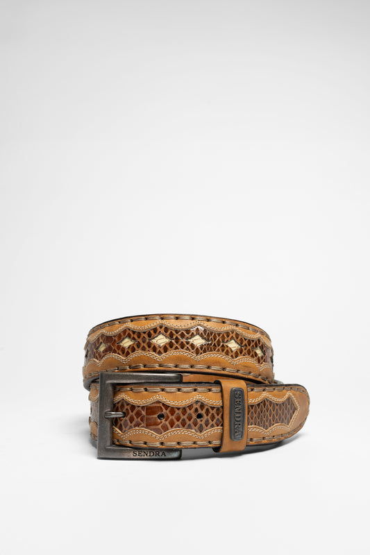 7576 Exotic Brown Leather Belt