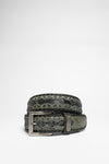8347 Black Grey Exotic Leather Belt - Barbados Pyton Gris Thumbnail