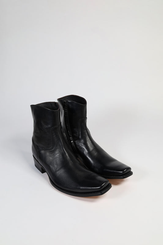 7438 ROLLING men's leather ankle boots - black