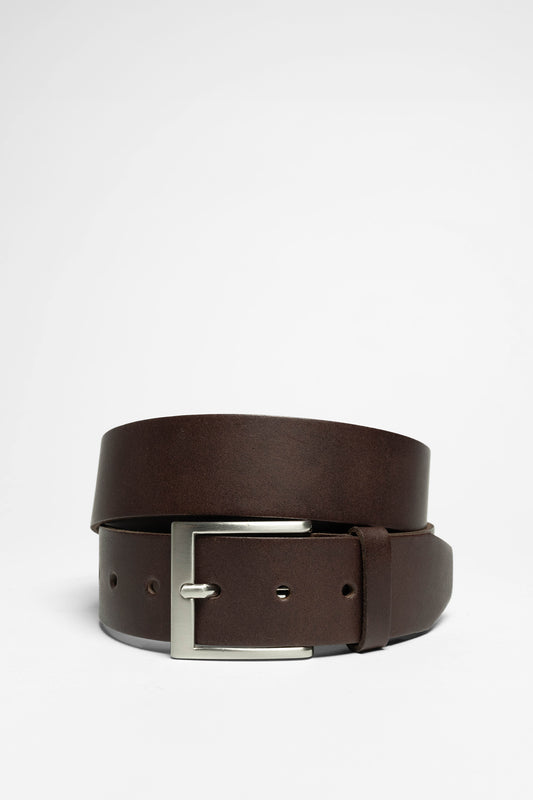 V4421-660 Dark brown leather belt - extra long