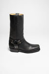BU2001 JB FOUR Black Biker Boots - Rubber Sole Thumbnail