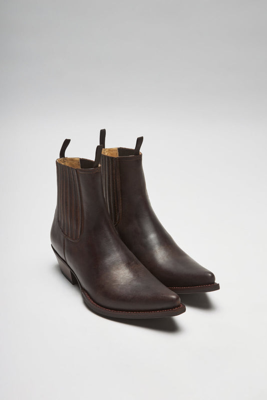 BU1008 MB FIVE Brown western ankle boots