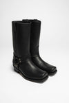 MB001 Black Biker Boots Thumbnail