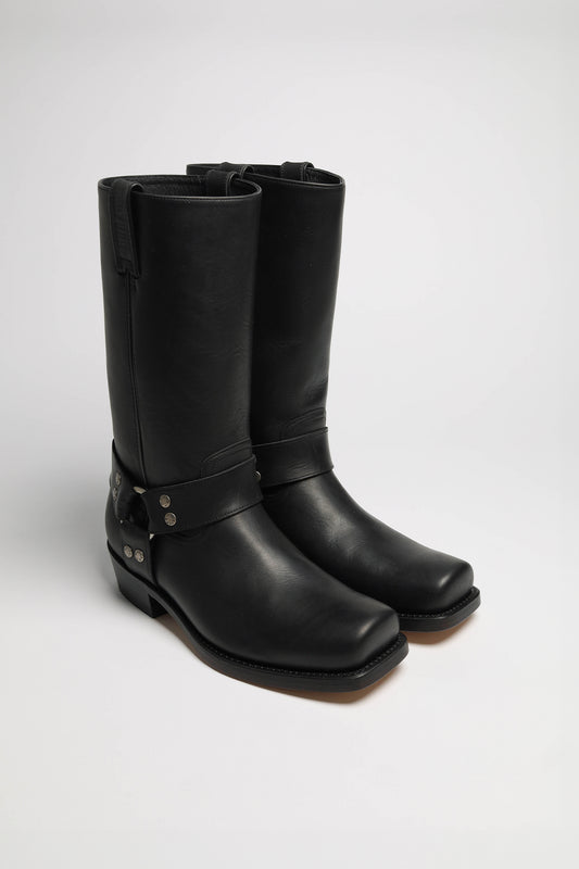 MB001 Black Biker Boots