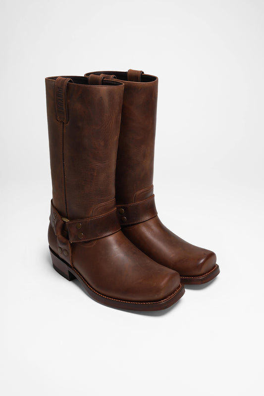 MB001 Brown Biker Boots