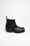 MB004 Unisex Biker Ankle Boots Black Thumbnail