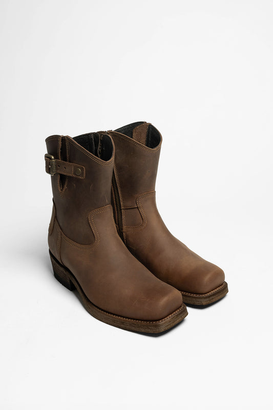 MB005 Brown biker ankle boots