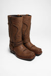 MB002 Brown Biker Boots - Rubber Sole Thumbnail