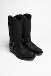 MB007 Black Biker Boots Thumbnail