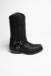 MB007 Black Biker Boots Thumbnail