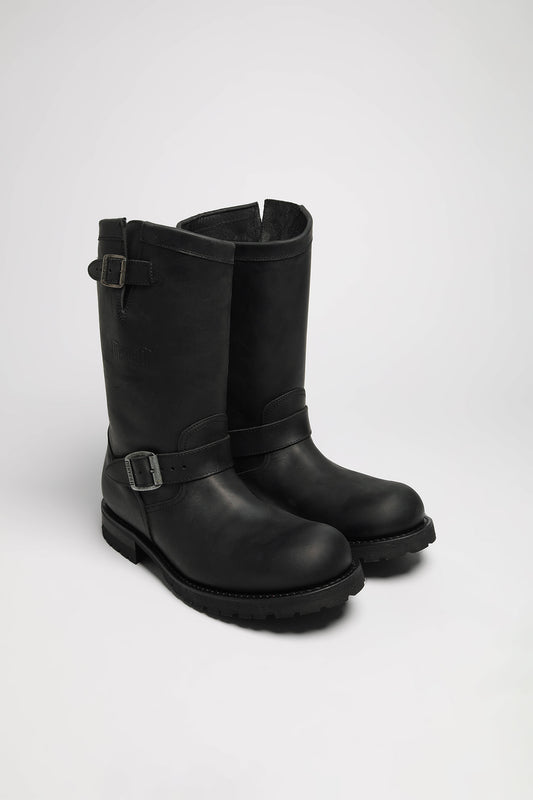 MB018 Black engineer boots - without steel toe cap