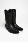 MB020 Unisex Western Boots Black Thumbnail