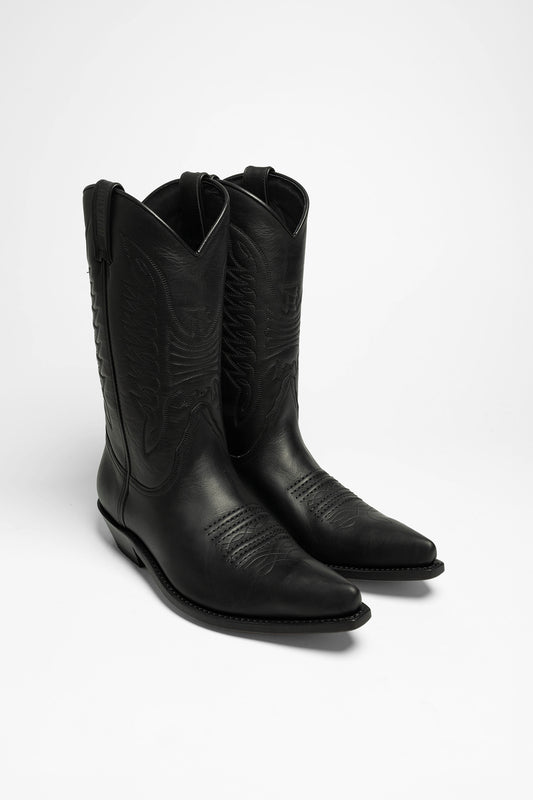 MB020 Unisex Western Boots Black