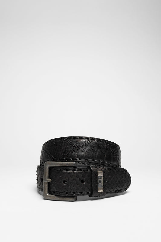 MB1020 PITON Leather Belt Black - Python