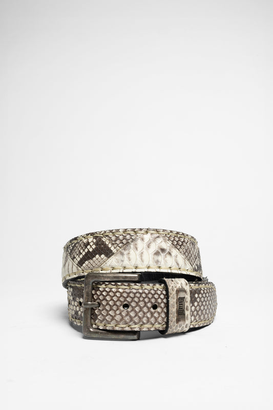 MB1020 PITON Leather Belt White - Python