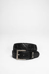 MB214 COCODRILO Leather Belt Black Thumbnail