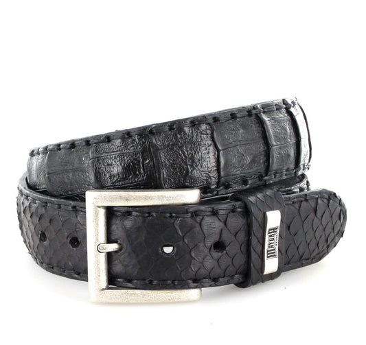 MB214 COCODRILO Leather Belt Black