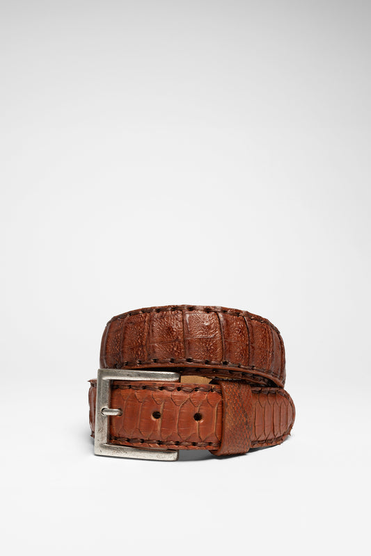 MB214 COCODRILO leather belt brown