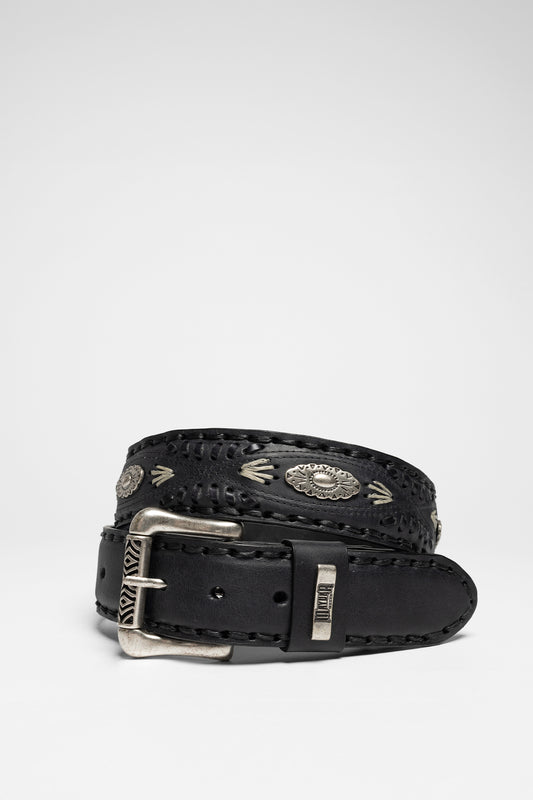 MB338 Black Leather Belt