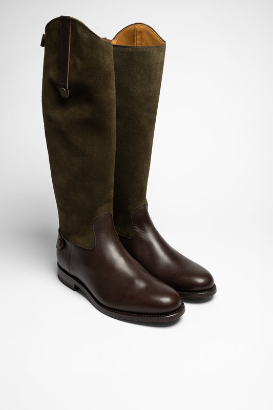 2285 Ladies Brown Green Riding Boots