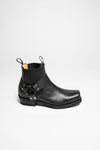 BU2003 JB FOUR Black Biker Ankle Boots - Rubber Sole Thumbnail