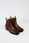 BU2003 JB FOUR Brown Biker Ankle Boots - Rubber Sole Thumbnail