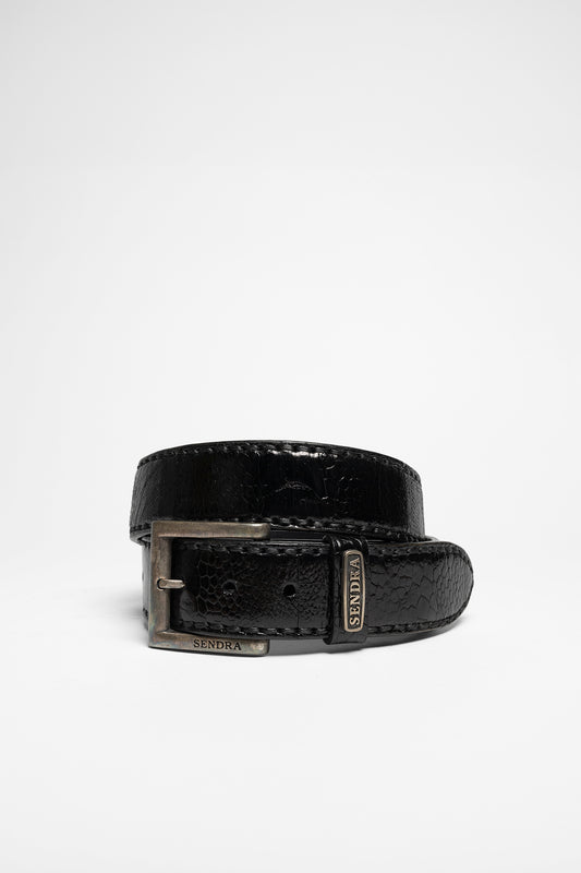 1016 Black Exotic Leather Belt - Strauss