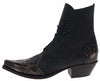 11699 MEZCAL WEST Women's Black White Western Ankle Boots Thumbnail