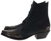 11699 MEZCAL WEST Women's Black White Western Ankle Boots Thumbnail