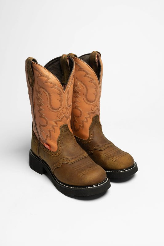 L9907 Ladies Brown Western Riding Boots