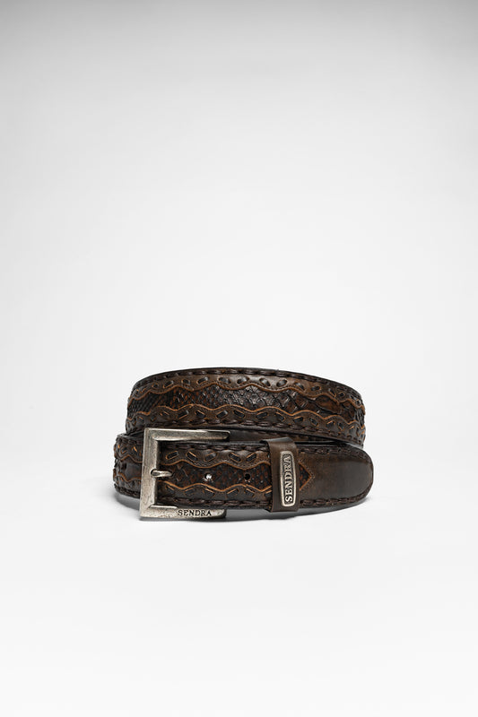 8347 Dark Brown Exotic Leather Belt