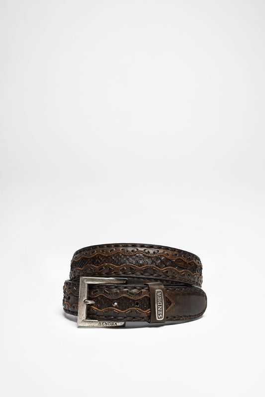 8347 Dark Brown Exotic Leather Belt