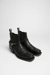 MB024 Men's Biker Ankle Boots Black Thumbnail