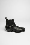 MB024 Men's Biker Ankle Boots Black Thumbnail