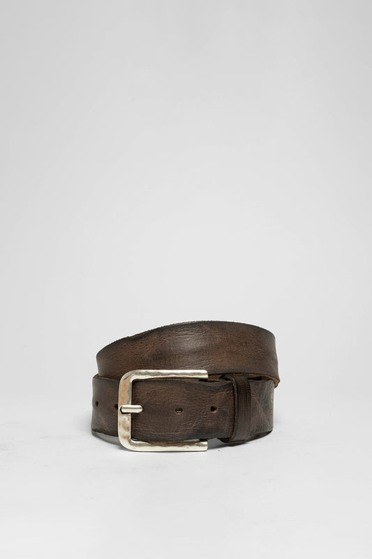 V4384-691 Dark brown leather belt