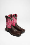 PINK RIBBON Ladies Western Riding Boots Brown Thumbnail