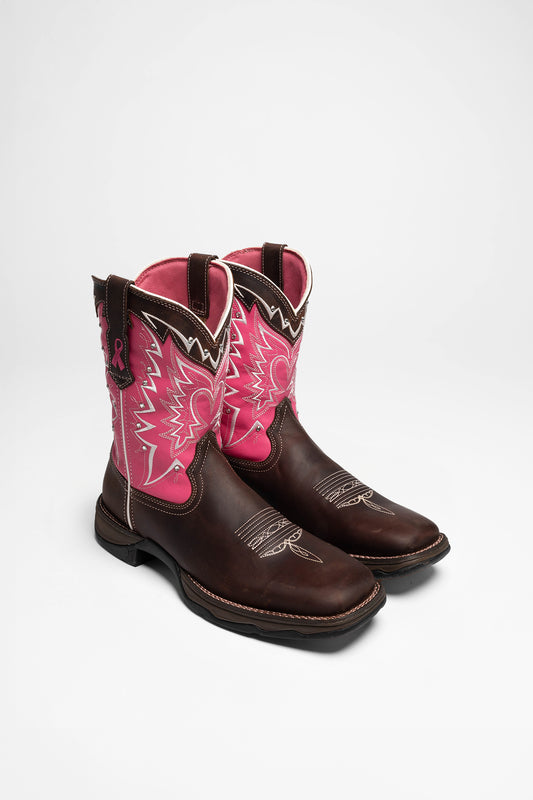 PINK RIBBON Ladies Western Riding Boots Brown