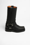 1501-6 Black Biker Boots - Rubber Sole Thumbnail