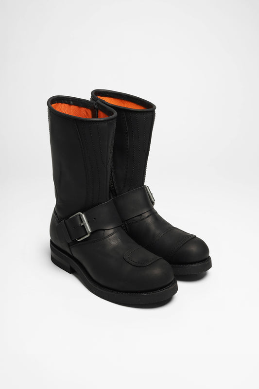 1594 Black Engineer Boots - Steel Toe