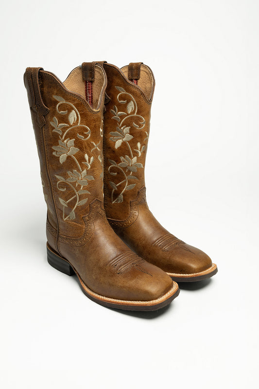 1790 RUFF STOCK Ladies Western Riding Boots Brown