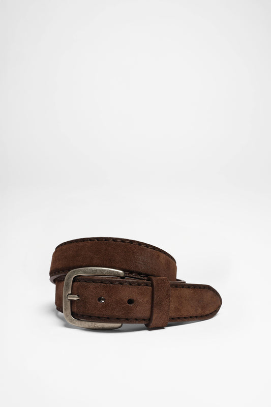 FG5836 Leather Belt Suede Dark Brown