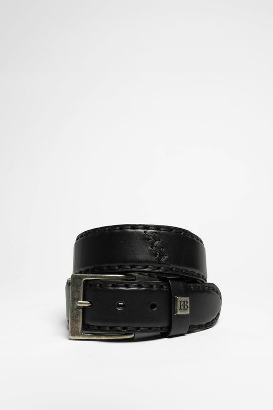 FG3005 Black Leather Belt - Cyclone